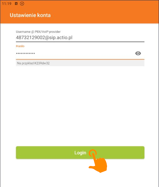 Zoiper - konfiguracja SMS z kontem ACTIO
